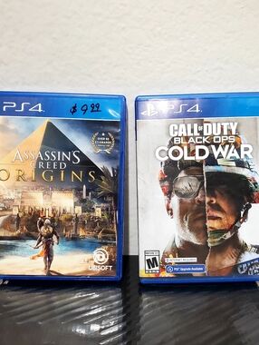 PS4: Assassin's Creed Origins. Call of Duty: Black Ops Cold War